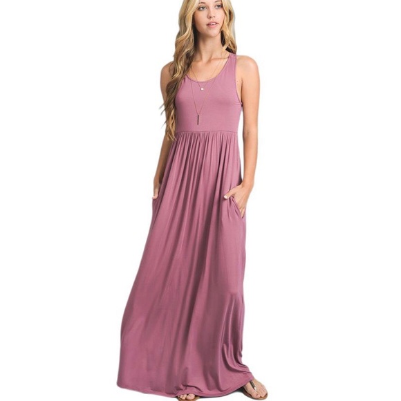 Dresses & Skirts - ♦️FINAL $30 FIRM♦️DUSTY ROSE SLEEVELESS MAXI DRESS